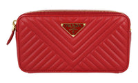 Prada Women's Red Leather Diagramme Shoulder Bag 1DH010