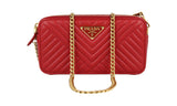 Prada Women's Red Leather Diagramme Shoulder Bag 1DH010
