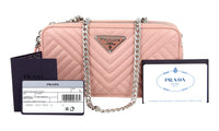 Prada Women's Pink Leather Diagramme Shoulder Bag 1DH010