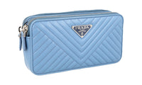 Prada Women's 1DH010 Blue Leather Shoulder Bag