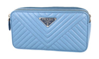 Prada Women's Blue Leather Diagramme Shoulder Bag 1DH010
