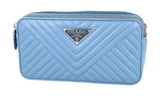 Prada Women's Blue Leather Diagramme Shoulder Bag 1DH010