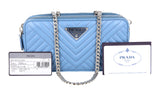 Prada Women's Blue Leather Diagramme Shoulder Bag 1DH010