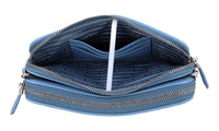 Prada Women's Blue Leather Diagramme Shoulder Bag 1DH010