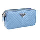 Prada Women's Blue Leather Diagramme Shoulder Bag 1DH010