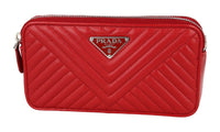 Prada Women's Red Leather Diagramme Shoulder Bag 1DH010