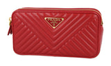 Prada Women's Red Leather Diagramme Evening Purse 1DH010