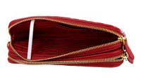 Prada Women's Red Leather Diagramme Evening Purse 1DH010