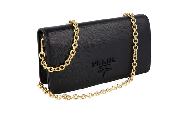 Prada Women's 1DH029 Black High-Quality Saffiano Leather Leather Shoulder Bag