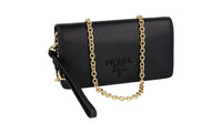 Prada Women's Black Saffiano Leather Shoulder Bag 1DH029