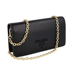 Prada Women's Black Saffiano Leather Shoulder Bag 1DH029