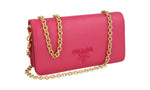Prada Women's 1DH029 Pink High-Quality Saffiano Leather Leather Shoulder Bag