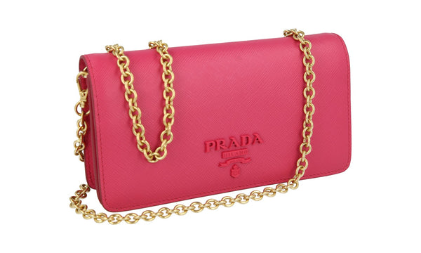 Prada Women's 1DH029 Pink Saffiano Leather Leather Shoulder Bag