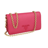 Prada Women's Pink Saffiano Leather Shoulder Bag 1DH029