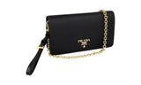 Prada Women's Black Saffiano Leather Shoulder Bag 1DH029