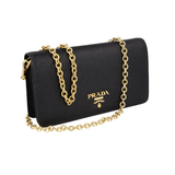 Prada Women's Black Saffiano Leather Shoulder Bag 1DH029