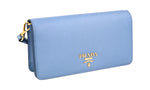 Prada Women's 1DH029 Blue High-Quality Saffiano Leather Leather Shoulder Bag