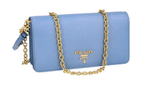 Prada Women's Blue High-Quality Saffiano Leather Shoulder Bag 1DH029