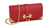 Prada Women's Red Saffiano Leather Cahier Shoulder Bag 1DH044