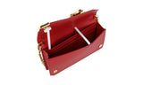 Prada Women's Red Saffiano Leather Cahier Shoulder Bag 1DH044