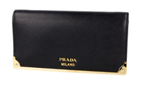 Prada Women's Black High-Quality Saffiano Leather Cahier Evening Purse 1DH044