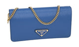 Prada Women's Blue Leather Shoulder Bag 1DH044