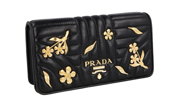 Prada Women's 1DH044 Black Leather Evening Purse