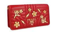 Prada Women's 1DH044 Red Leather Shoulder Bag