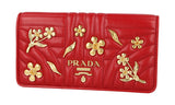 Prada Women's Red Leather Diagramme Shoulder Bag 1DH044