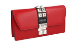 Prada Women's 1DH061 Red Leather Shoulder Bag