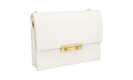 Prada Women's 1DH101 White High-Quality Saffiano Leather Leather Shoulder Bag