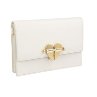 Prada Women's White Saffiano Leather Heart Shoulder Bag 1DH101