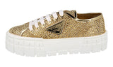 Prada Women's Gold Leather Sneaker 1E019N