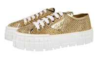 Prada Women's Gold Leather Sneaker 1E019N