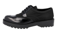 Prada Women's Black Full Brogue Leather Derby Business Shoes 1E038H