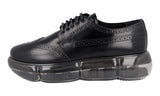 Prada Women's Black Full Brogue Leather Sneaker 1E071M