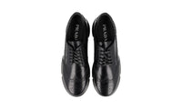 Prada Women's Black Full Brogue Leather Lace-up Shoes 1E071M