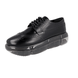 Prada Women's Black Full Brogue Leather Sneaker 1E071M
