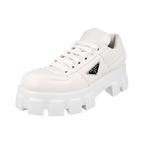Prada Women's White Leather Monolith Nappa Platform Sneaker 1E119