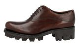 Prada Women's Brown welt-sewn Leather Oxford Business Shoes 1E122G