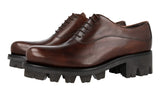 Prada Women's Brown welt-sewn Leather Oxford Business Shoes 1E122G