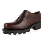 Prada Women's Brown welt-sewn Leather Oxford Business Shoes 1E122G