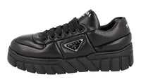 Prada Women's Black Leather Padded Nappa Platform Chunky Sneaker 1E136N