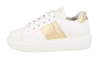 Prada Women's White Leather Macro Sneaker 1E223M