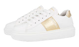 Prada Women's White Leather Macro Sneaker 1E223M