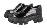 Prada Women's Black Leather Chocolate Monolith Lace-up Shoes 1E255N