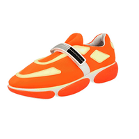 Prada Women's Orange Neoprene Cloudbust Sneaker 1E293I