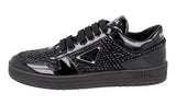 Prada Men's Black Leather Downtown Crystal Sneaker 1E348N