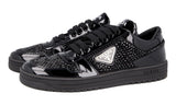 Prada Men's Black Leather Downtown Crystal Sneaker 1E348N