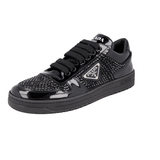 Prada Men's Black Leather Downtown Crystal Sneaker 1E348N